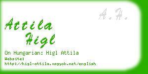 attila higl business card